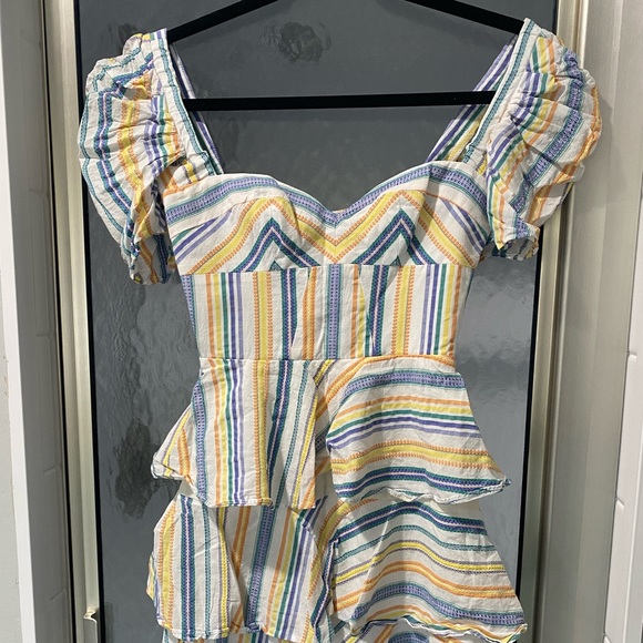 Amanda Uprichard Dresses & Skirts - NWOT Amanda Uprichard New York Stripe Ruffle Dress